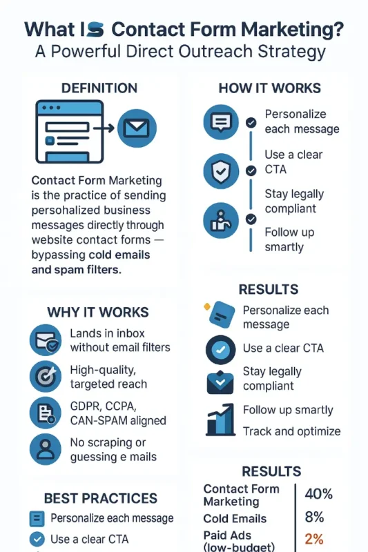contact form marketing processes infographic